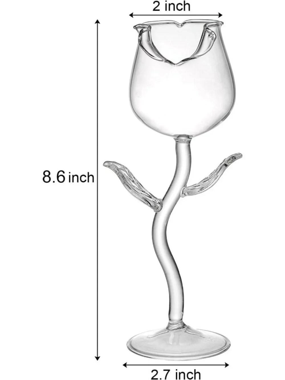 Set of 4 Rose Cocktail Glasses - Elegant Stemmed Drinkware for Parties & Gifts